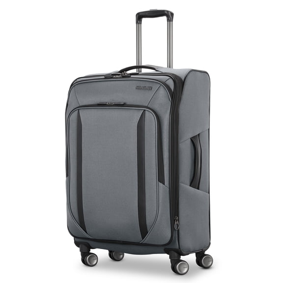 Open Box American Tourister Dash XLT Softside Medium Checked Luggage with Spinner Wheels Single Piece - Graphite