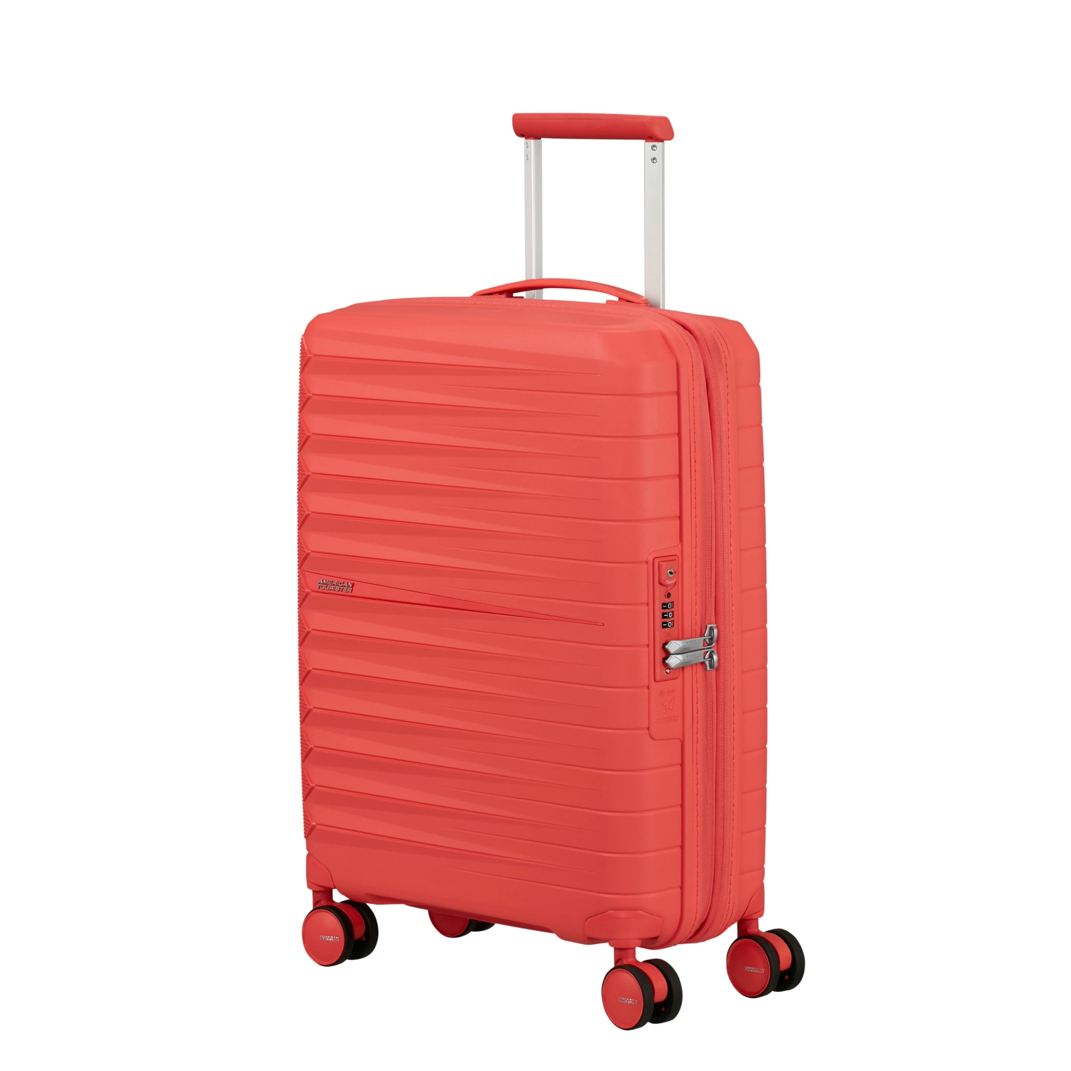 American Tourister Fastforward Hardside Carry On Suitcase with Spinner Wheels - Sunset Coral