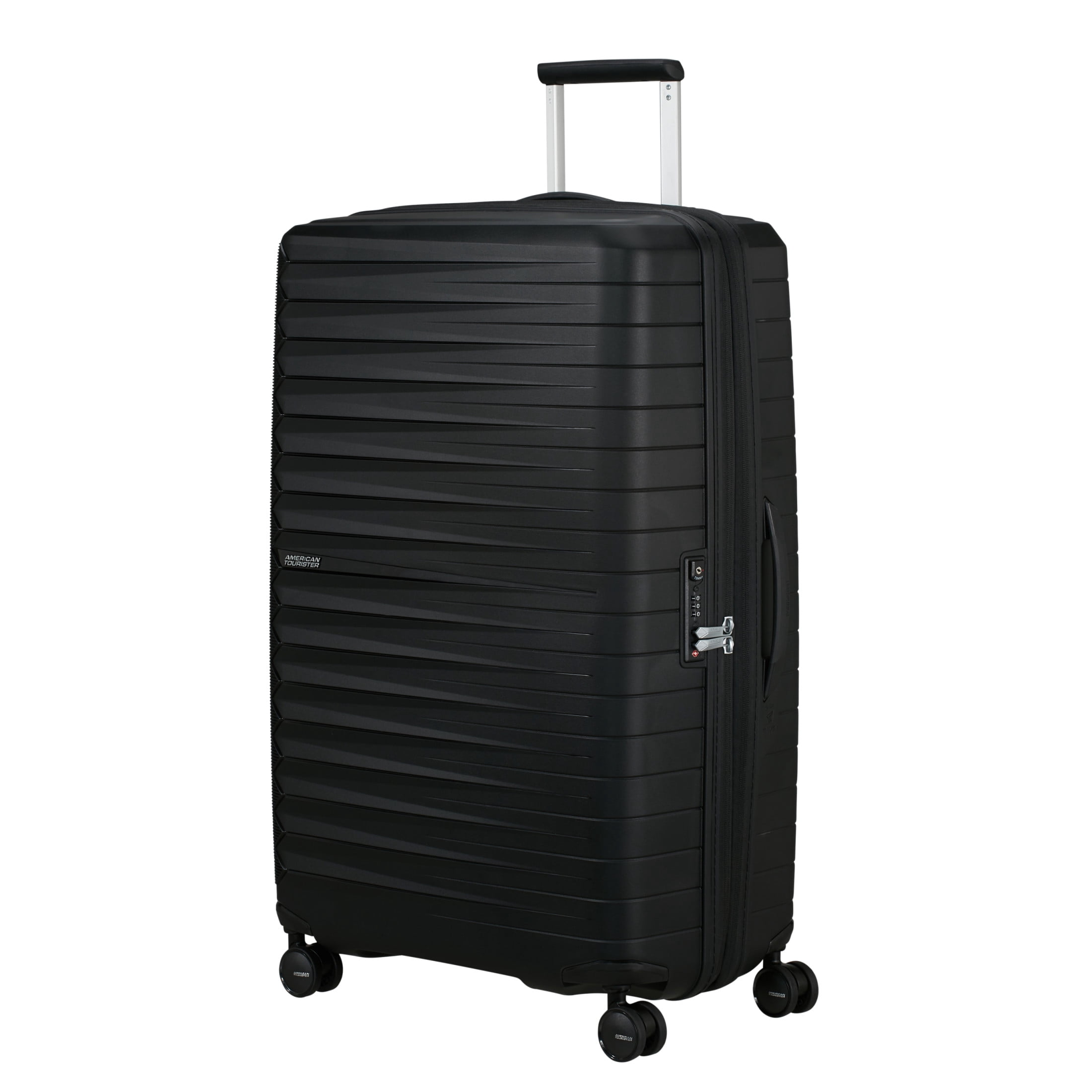 American Tourister Fastforward Hardside Large Checked Suitcase with Spinner Wheels - Flash Black