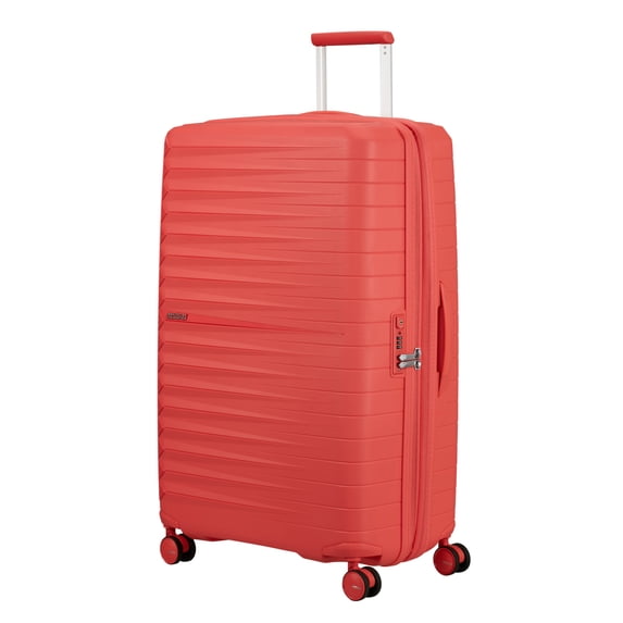 American Tourister Fastforward Hardside Large Checked Suitcase with Spinner Wheels - Sunset Coral