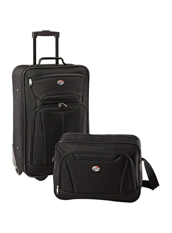 American Tourister Fieldbrook II 2 Piece Softside Luggage Set, 21" Upright Rolling Carry-on and Boarding Bag