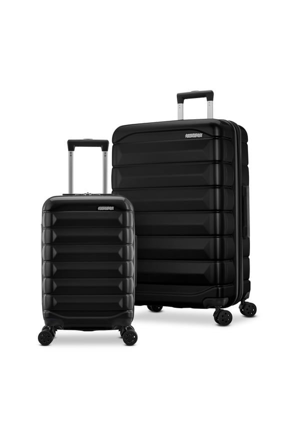 Kontour Hardside Expandable Spinner Luggage Set with Divider Pockets - Black