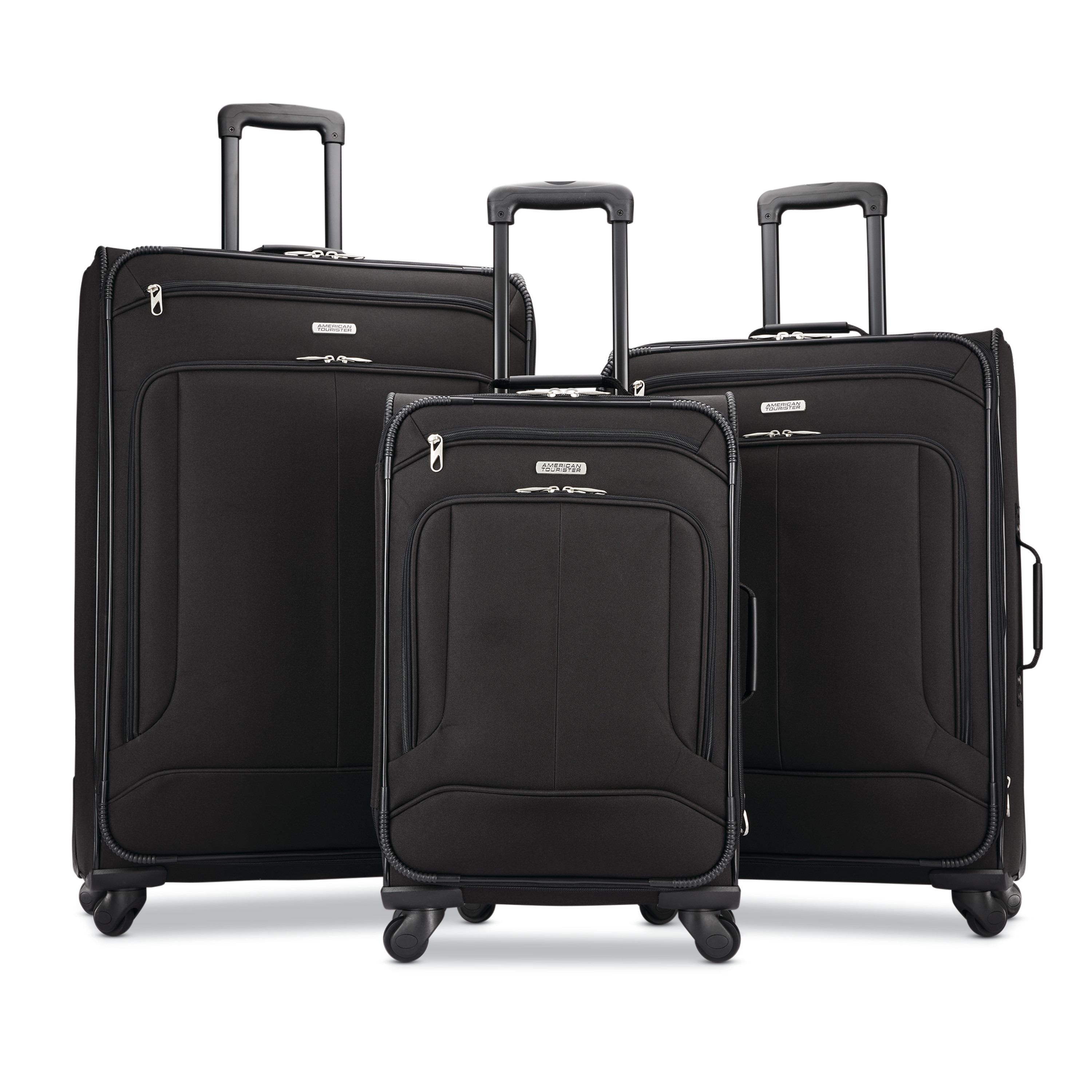 American Flyer Moraga 3-Piece Hardside Spinner Luggage Set in Black ...