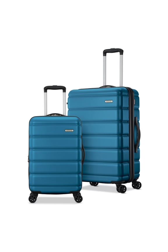 Roll Out 2-Piece Luggage Set with Spinner Wheels (Carry on/Medium Checked) - Lagoon Blue