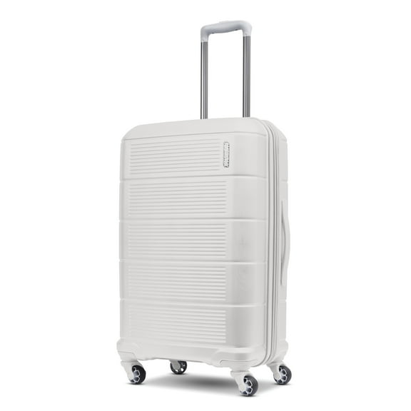 American Tourister Stratum 2.0 24-inch Hardside Checked Luggage with Spinner Wheels - White
