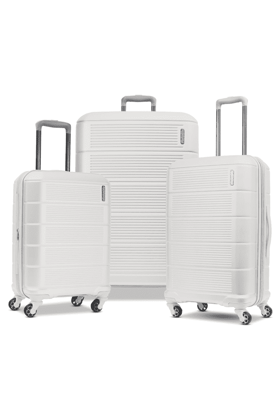 Stratum 2.0 Expandable Hardside Luggage with Spinner Wheels, White (3-Piece Set)