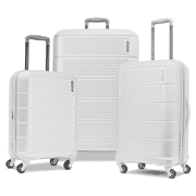 American Tourister Stratum 2.0 Expandable Hardside Luggage with Spinner Wheels, White 3-Piece Set