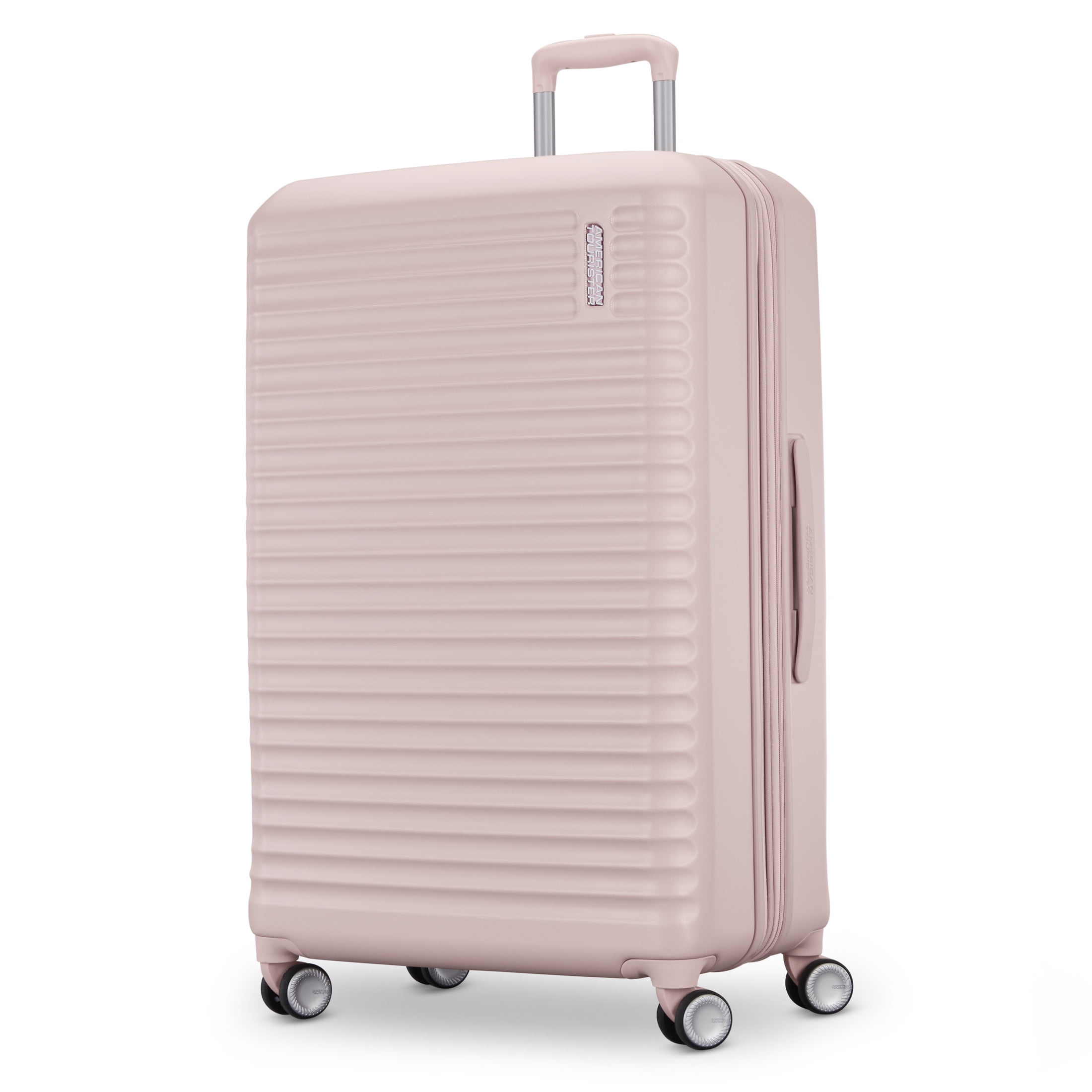 American Tourister Stratum Large Hardside Checked Suitcase with Spinner  Wheels Pink Blush