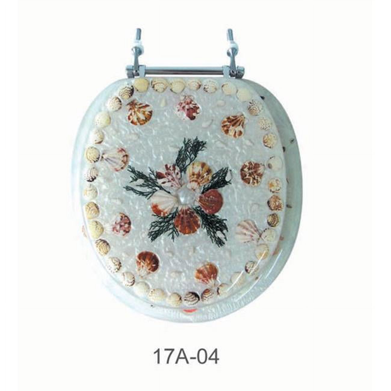 Pearl White Polyresin Toilet Seat with Shell Design