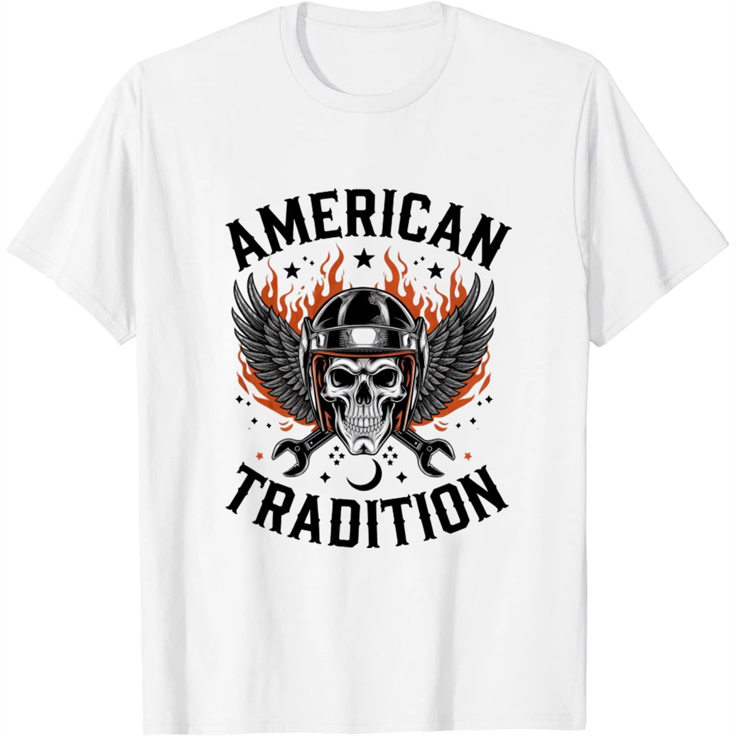American Tradition Eagle Lover Gifts Rock Skeleton Retro Halloween Men Women TShirt