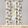 thumbnail image 1 of American Traditional Window Curtains, Oldschool Inspired Moth Illustration With Floral Wings, Lightweight Decor 2-Panel Set with Rod Pocket, Pair of - 28"x95", Camel Cream Charcoal Grey, by Ambesonne, 1 of 3