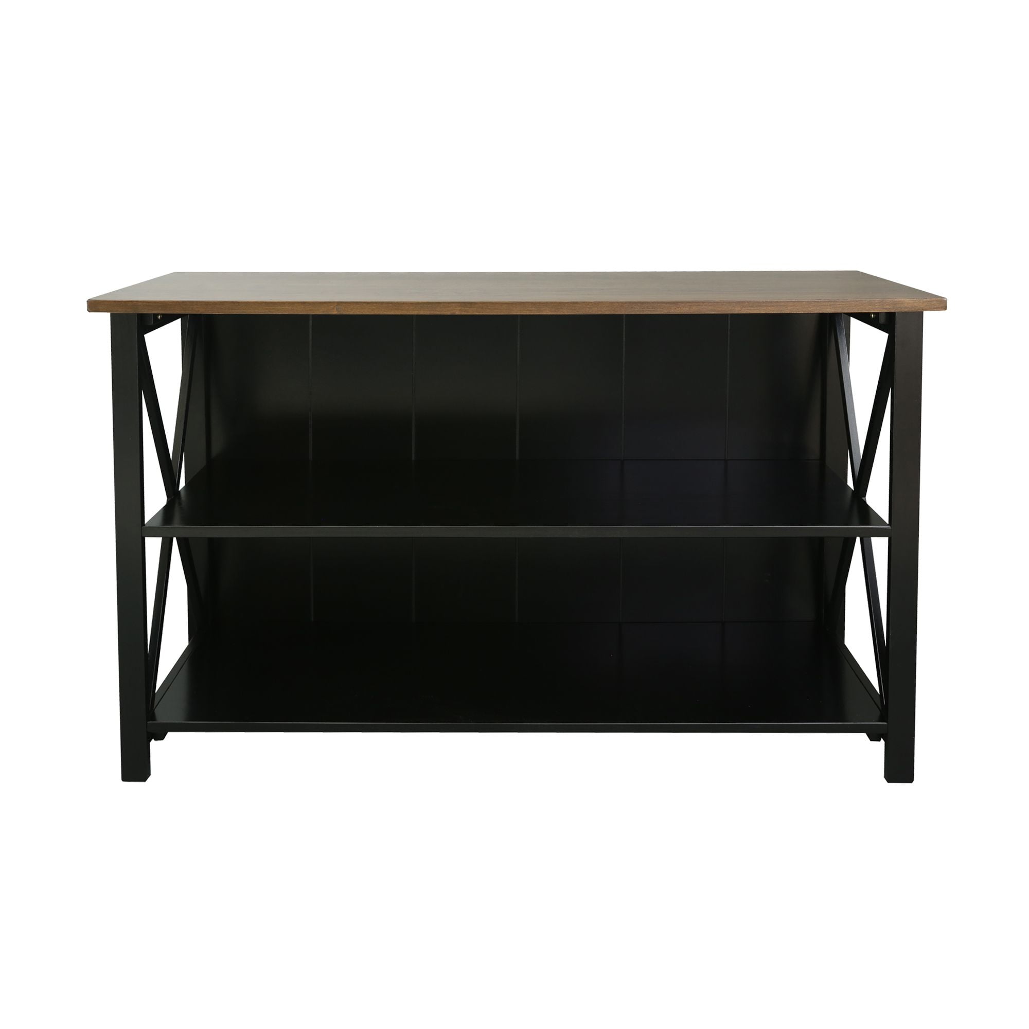 Black and Cherry 52" Console Table TV Stand with Shelves