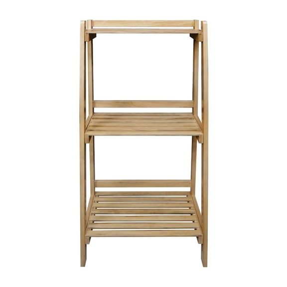 American Trails Woodhaven Slatted 3-Shelf Ladder Bookcase with Solid American Gum