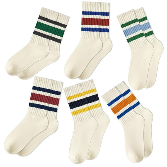 American Trends 6 Pairs Women's Crew Socks Breathable Comfortable Cotton Athletic Socks Soft Socks for Daily Wear, Running, Gym, Work