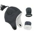 thumbnail image 1 of American Trends Baby Boy Winter Hat and Mitten Set Baby Girl Hats Toddler Winter Hat Sherpa Lined Fleece Earflap Beanie for Girls Boys Gray S, 1 of 6