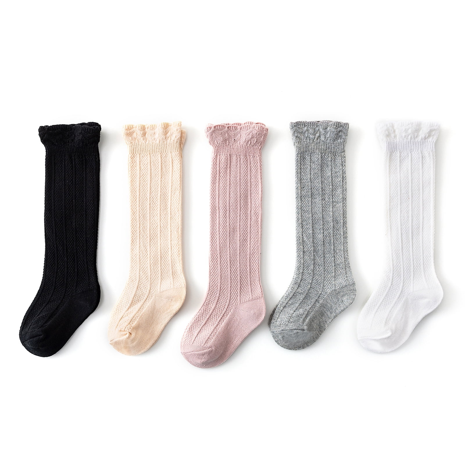 American Trends Baby Girls Boys Uniform Knee High Socks Tube Ruffled