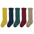 thumbnail image 1 of American Trends Baby Girls Boys Uniform Knee High Socks Tube Ruffled Stockings Infants and Toddlers Long Unisex Socks Tights Baby 5 Pack Colorful C M, 1 of 6