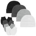 thumbnail image 1 of American Trends Baby Hats 0-6 Months Toddler Hat and Mittens for Newborn Baby Girls Baby Beanie Cotton Cap Black; Black Grey; Grey; White 0-6 Months, 1 of 4