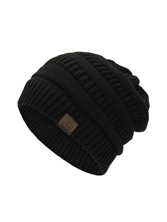 Womens Beanies Warm Winter Hats for Women Slouchy Unisex Beanies Soft Knit Hats Black