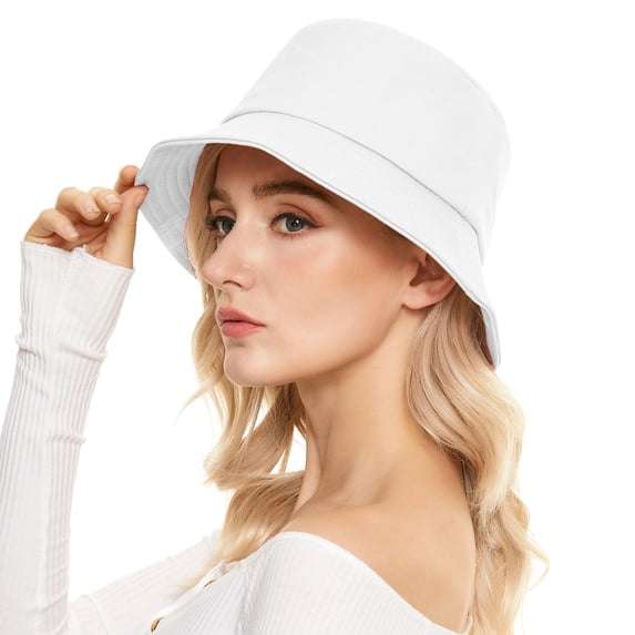 American Trends Bucket Hat for Women Men Sun Hat with UV Protection for Outdoor Sports Beach Packable Summer Hats for Women White