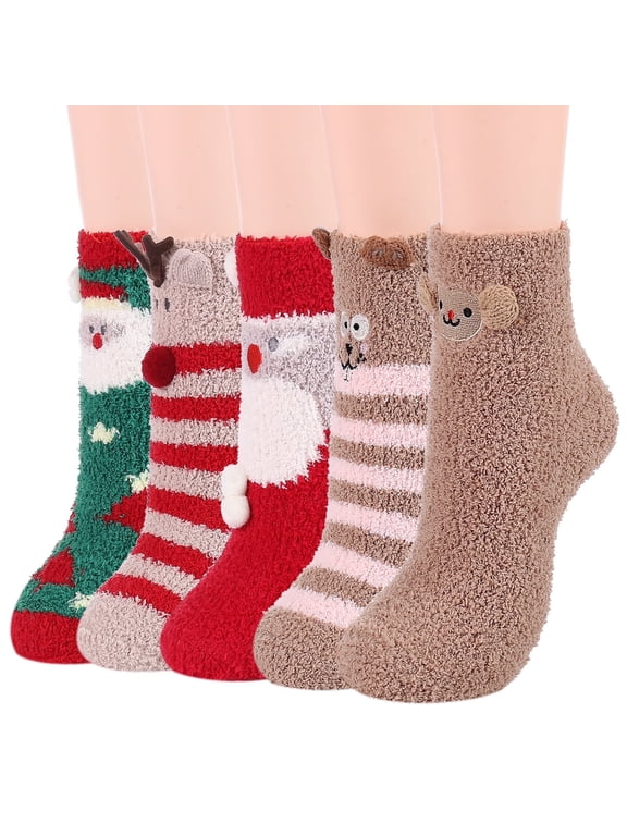 Fuzzy Socks for Women Warm Winter Slipper Socks Soft Casual Sleeping Socks Cozy Crew Socks