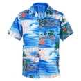 thumbnail image 1 of American Trends Hawaiian Shirt for Men Short Sleeve Button Down Shirts Beach Shirts for Men Blue Island 2XL, 1 of 7