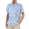 thumbnail image 1 of American Trends Hawaiian Shirt for Men Short Sleeve Button Down Shirts Beach Shirts for Men Palm Leaf Blue S, 1 of 7