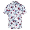 thumbnail image 1 of American Trends Hawaiian Shirt for Men Short Sleeve Button Down Shirts Beach Shirts for Men White With Rose M, 1 of 7