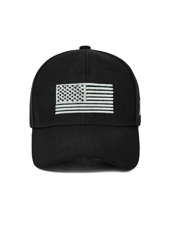 Baseball Cap for Men USA Flag Embroidered Baseball Hat Adjustable Golf Hat UV Protection Black