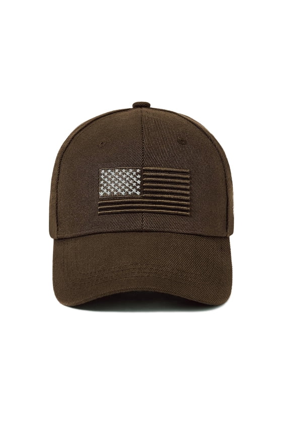 Baseball Cap for Men USA Flag Embroidered Baseball Hat Adjustable Golf Hat UV Protection Coffee
