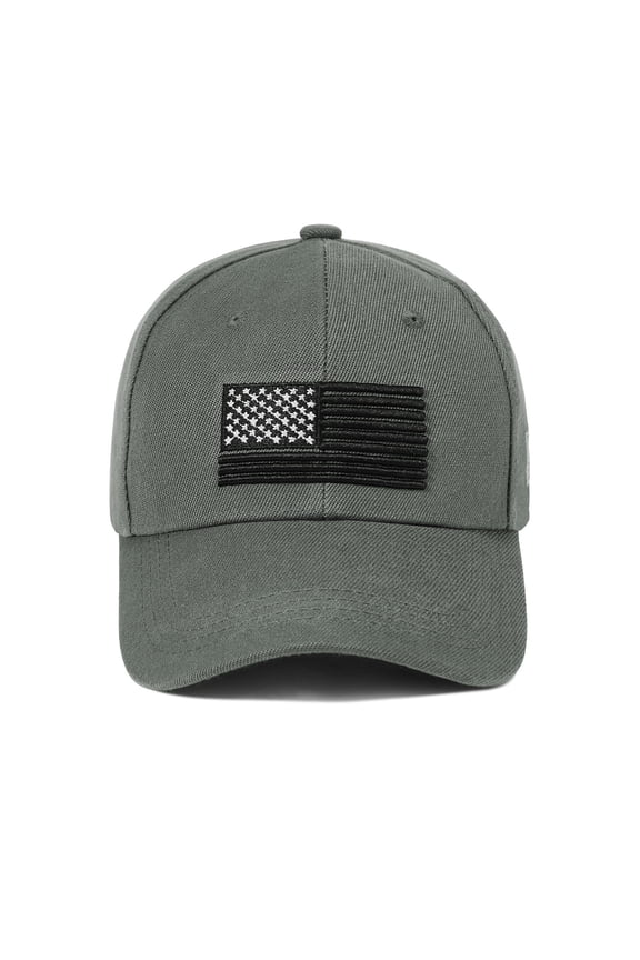Baseball Cap for Men USA Flag Embroidered Baseball Hat Adjustable Golf Hat UV Protection Dark Grey