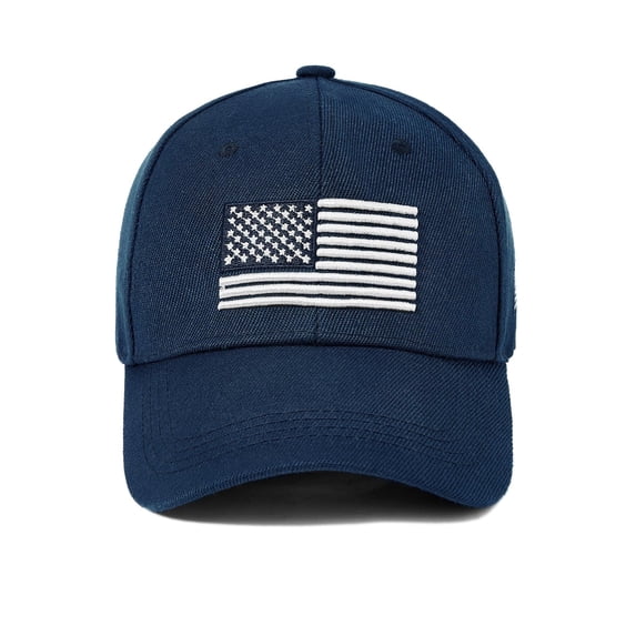 American Trends Baseball Cap for Men USA Flag Embroidered Baseball Hat Adjustable Golf Hat UV Protection Navy Blue