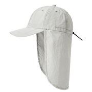 Mens Sun Hat with Neck Flap UV Protection Waterproof Fishing Hat Portable Safari Hat Light Grey
