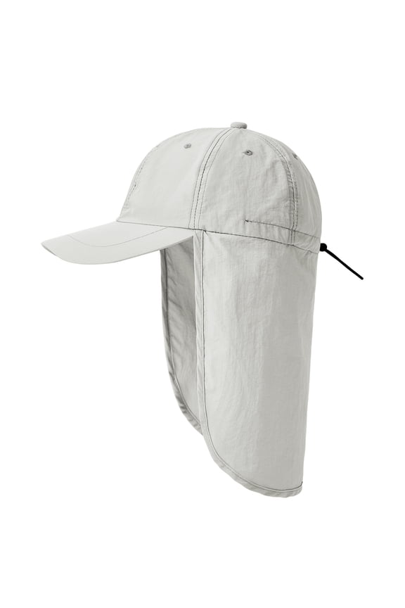 Mens Sun Hat with Neck Flap UV Protection Waterproof Fishing Hat Portable Safari Hat Light Grey