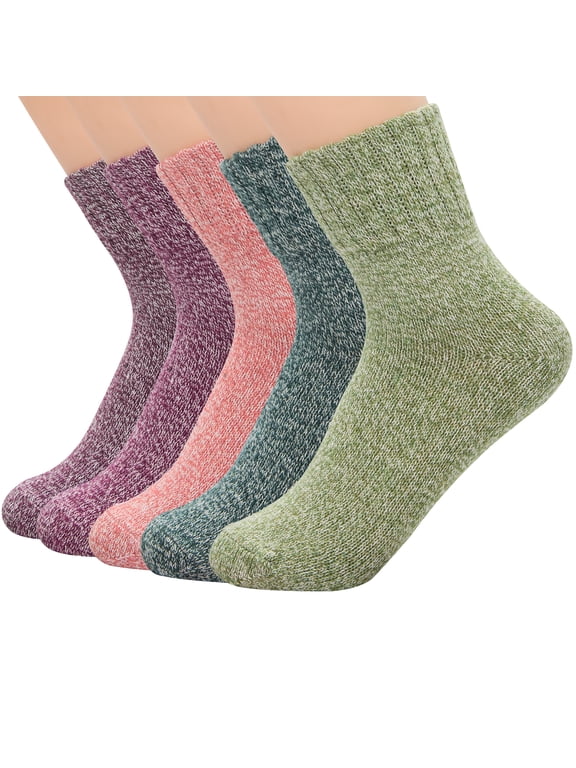 Merino Wool Socks for Women Cozy Soft Hiking Socks Fall Winter Thermal Knit Socks Slouchy Crew Cut Socks Fit US Size 6-9