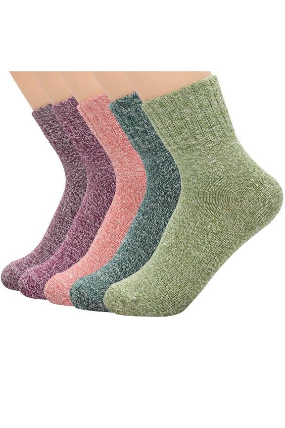 Merino Wool Socks for Women Cozy Soft Hiking Socks Fall Winter Thermal Knit Socks Slouchy Crew Cut Socks Fit US Size 6-9