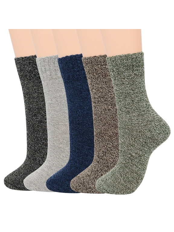 Merino Wool Socks for Women Cozy Soft Hiking Socks Fall Winter Thermal Knit Socks Slouchy Crew Cut Socks Fit US Size 6-9