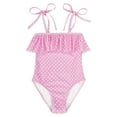 thumbnail image 1 of American Trends One Piece Swimsuits for Girls Quick Dry Baby Bathing Suit Bathing Suit for Toddler Girl Dots Pink 9-10 Years, 1 of 5