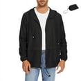 thumbnail image 1 of American Trends Packable Men's Rain Jacket Waterproof Raincoat for Men Lightweight Windbreaker with Hood Black 3XL, 1 of 7