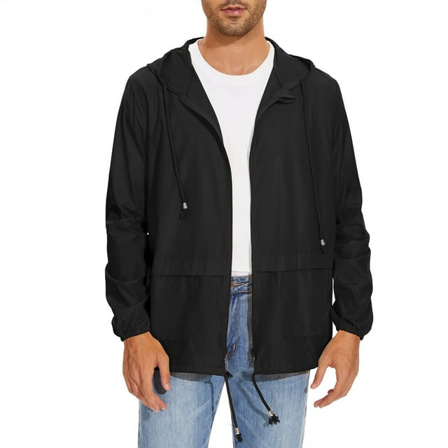 American Trends Packable Men's Rain Jacket Waterproof Raincoat for Men