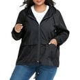 thumbnail image 1 of American Trends Plus Size Rain Jacket for Women Raincoat Waterproof with Hood Rain Coats for Women Lightweight Black 3XL, 1 of 9