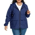 thumbnail image 1 of American Trends Plus Size Rain Jacket for Women Raincoat Waterproof with Hood Rain Coats for Women Lightweight Navy 4XL, 1 of 9