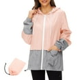 thumbnail image 1 of American Trends Rain Coats for Women Waterproof with Hood Packable Rain Jackets Womens Lightweight Rain Jackets Outdoor Pink & Gray M, 1 of 8