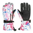 thumbnail image 1 of American Trends Ski Gloves for Boys Girls Touchscreen Gloves Toddler Snow Gloves Women Men Winter Waterproof Gloves for Women Men Warm Windproof Gloves M Rosy Red Print, 1 of 7