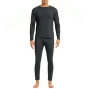 Ponceau Soft Mens Long Johns Thermal Underwear Two Piece Thermal Underwear Set for Men White L