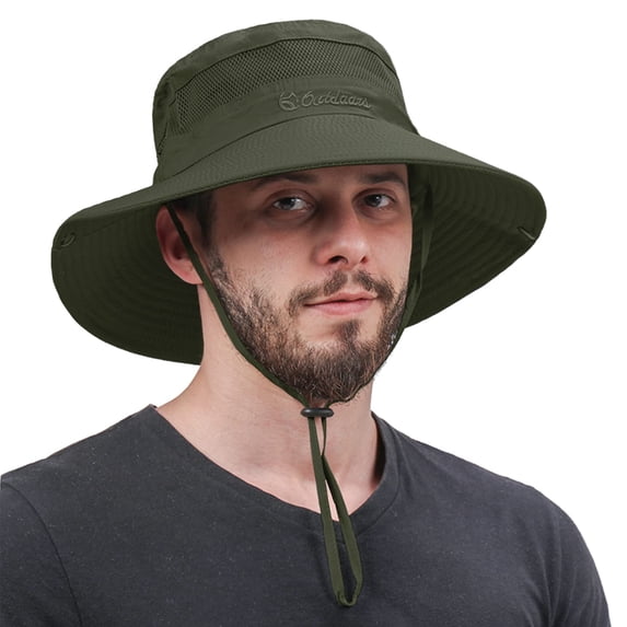 American Trends Sun Hats for Men Women Wide Brim Fishing Hat Summer Bucket Hat Boonie Hat Outdoor UPF 50+ Sun Protection Safari Sun Hat Army Green