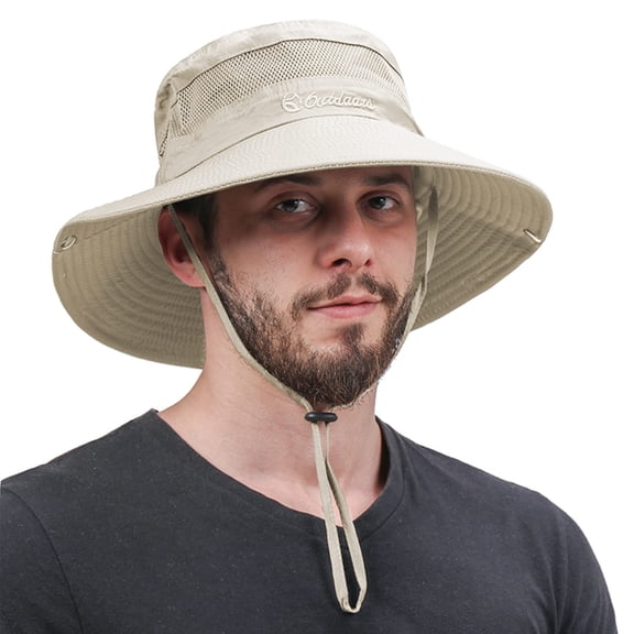 American Trends Sun Hats for Men Women Wide Brim Fishing Hat Summer Bucket Hat Boonie Hat Outdoor UPF 50  Sun Protection Safari Sun Hat Light Beige