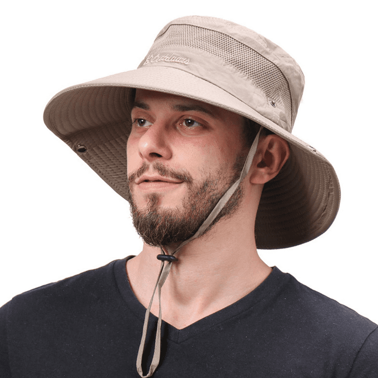 American Trends Sun Hats for Men Women Wide Brim Fishing Hat Summer Bucket  Hat Boonie Hat Outdoor UPF 50+ Sun Protection Safari Sun hat Light Beige