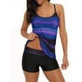 thumbnail image 1 of Ponceau Tankini Bathing Suits for Women Two Piece Tankini Swimsuits Women Tummy Control Swimsuit Athletic Tankini Top Swimwear Purple Print XL, 1 of 5