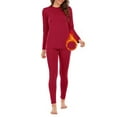 thumbnail image 1 of American Trends Thermal Underwear for Women Long Johns Women with Fleece Lined Base Layer Women Cold Weather Thermals Top and Bottom Set Large Red, 1 of 5